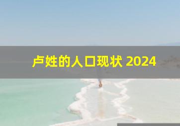 卢姓的人口现状 2024